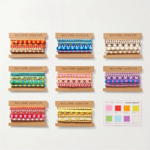 NIB Roxanne Assoulin Color Therapy Yellow White Mixed set of 8 bracelets - Picture 6 of 6